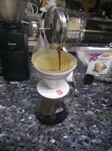 Pouring COffee Through Filter